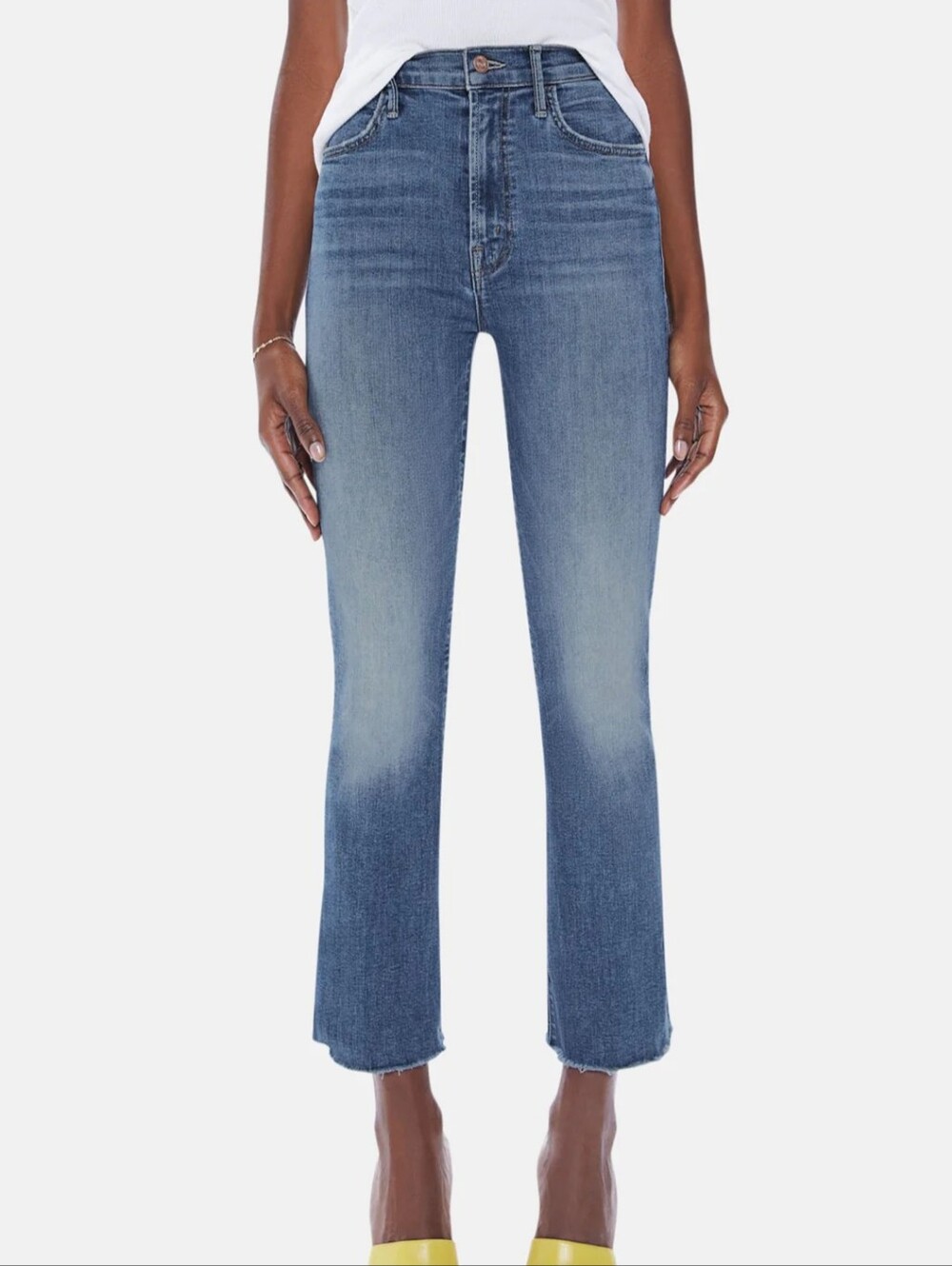 MOTHER | The Hustler Ankle Fray Jeans In Healing Jar Size 28